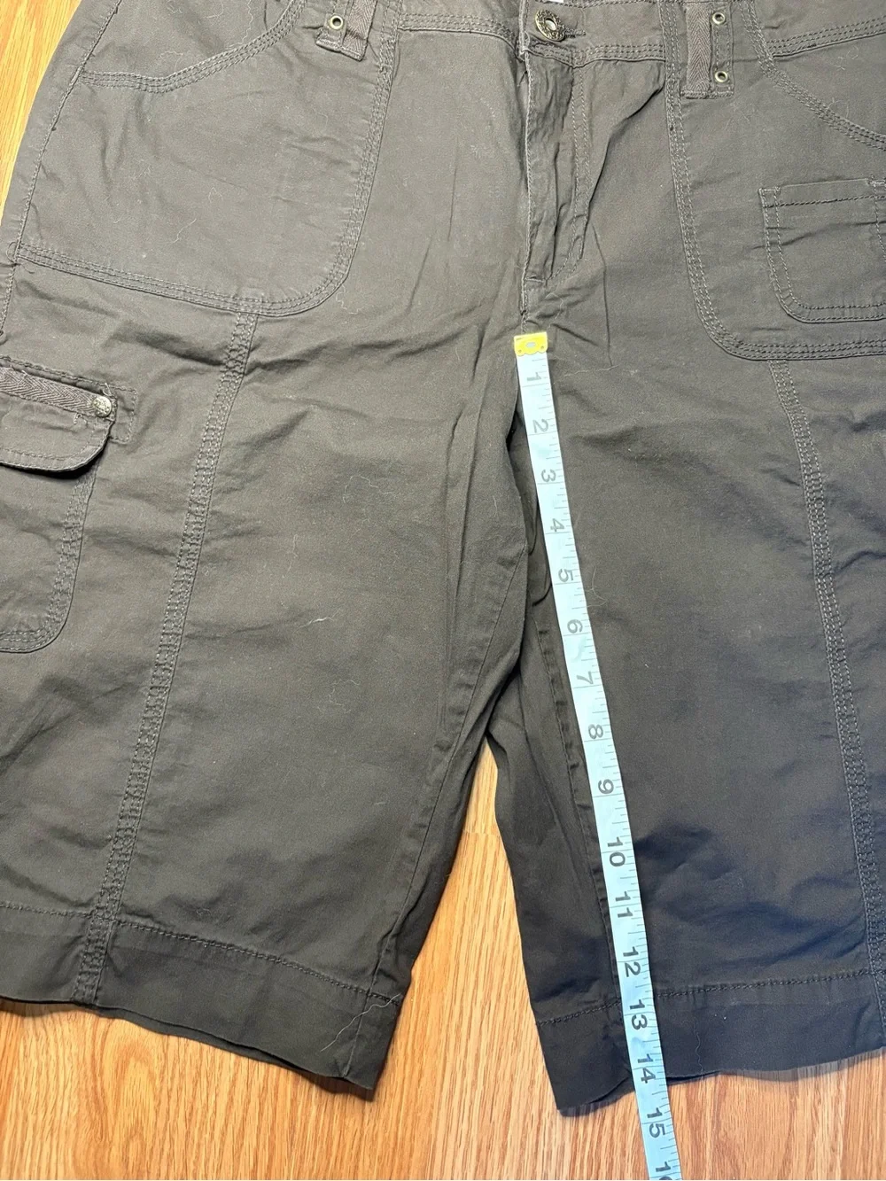 Dress barn Cargo Bermuda Shorts with Side Ties Dark Brown